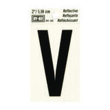 Hy-Ko 2 in. Reflective Black V Letter Vinyl Self-Adhesive