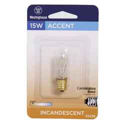 Westinghouse 15 watts E12 Incandescent Bulb 100 lumens White 1 pk Tubular