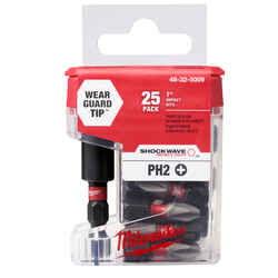 Milwaukee SHOCKWAVE Phillips 1 in. L x #2 1/4 in. Hex Shank Steel Impact Insert Bit and Bit H