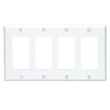 Leviton White 4 gang GFCI/Rocker Wall Plate 1 pk Plastic