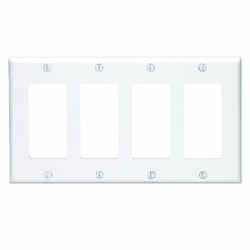 Leviton White 4 gang GFCI/Rocker Wall Plate 1 pk Plastic