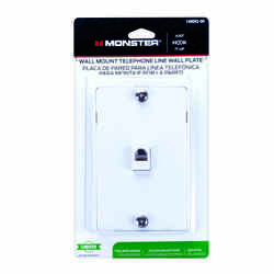 Monster Cable Just Hook It Up White 1 gang Cable/Telco Telephone Line Wall Plate