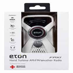 Eton White Weather Alert Radio Flashlight Digital Battery Operated