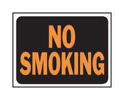 Hy-Ko Hy-Glo English Black No Smoking Sign 8.5 in. H x 12 in. W