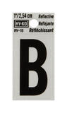 Hy-Ko Reflective Vinyl 1 in. Black Self-Adhesive B Letter