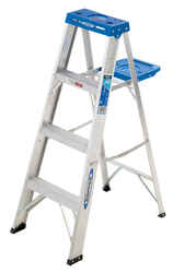 Werner 4 ft. H X 18.5 in. W Aluminum Step Ladder Type I 250 lb. cap.