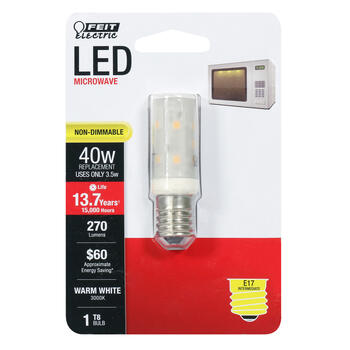 Feit Electric T8 E17 (Intermediate) LED Bulb Warm White 40 Watt Equivalence 1 pk