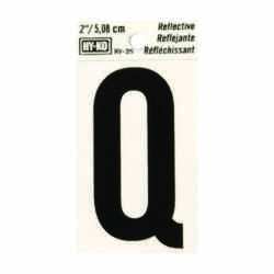Hy-Ko 2 in. Reflective Q Letter Self-Adhesive Black Vinyl