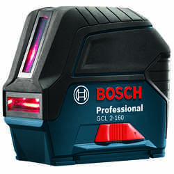 Bosch 2 beam Self Leveling Self Leveling Cross Line Laser 165 ft. 8 pc.