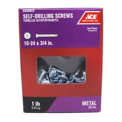 Ace 10 Sizes x 3/4 in. L Phillips Zinc-Plated Steel Self- Drilling Screws 1 lb. Wafer Head