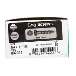 HILLMAN 1-1/2 in. L x 1/4 in. Hex Stainless Steel Lag Screw 50 pk