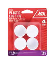 Ace Plastic Table/Chair Pads White Round 1-1/4 in. W x 1-1/4 in. L 4 pk