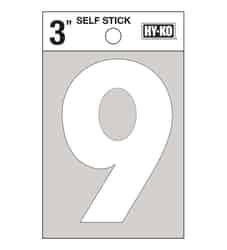 Hy-Ko 3 in. White Vinyl Self-Adhesive Number 9 1 pc.