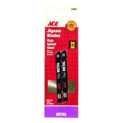 Ace Carbon Steel Jig Saw Blade 36 TPI 2 pk Universal 2-3/4 in.