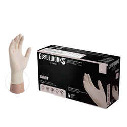 Gloveworks Latex Disposable Gloves Small Ivory Powder Free 100 pk