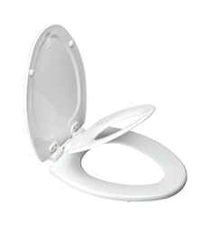 Mayfair Slow Close Elongated White Molded Wood Toilet Seat