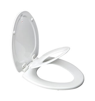 Mayfair Slow Close Elongated White Molded Wood Toilet Seat