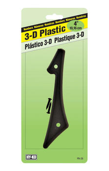 Hy-Ko Plastic 4 in. 1 Nail-On Number Black