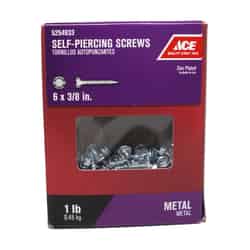 Ace 6 Sizes x 3/8 in. L Hex/Slotted Zinc-Plated Zinc Self-Piercing Screws 1 lb. Hex Washer Hea