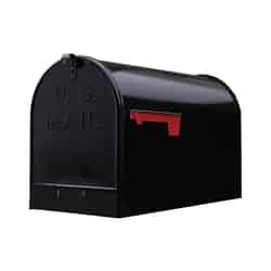 Gibraltar Galvanized Steel Post Mounted Mailbox Black 11-1/2 in. W x 15 in. H x 23-1/2 in. L x