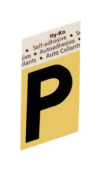 Hy-Ko 1-1/2 in. Aluminum P Self-Adhesive Letter Black