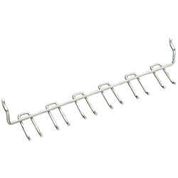 Crawford Zinc Plated Silver Steel 1.6 in. Multi-Tool Peg Hook Rack 1