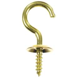 Ace Small Bright Brass 0.3125 in. L 10 lb. 75 pk Cup Hook Brass