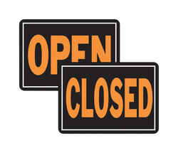 Hy-Ko Hy-Glo English Black Informational Sign 9.25 in. H x 14 in. W