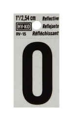 Hy-Ko 1 in. Reflective Vinyl Black O Letter Self-Adhesive