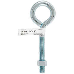 Hampton 1/2 in. x 6 in. L Zinc-Plated Steel Eyebolt Nut Included