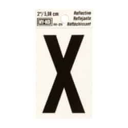 Hy-Ko 2 in. Black X Letter Vinyl Self-Adhesive Reflective