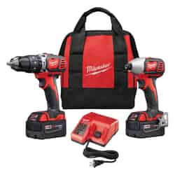 Milwaukee M18 18 V Cordless Brushed 2 Hammer Drill and Impact Driver Kit