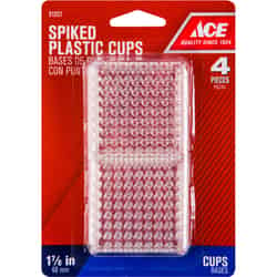Ace Plastic Spiked Caster Cup Clear Square 1-7/8 in. W x 1-7/8 in. L 4 pk