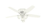 Hunter Fan Builder Low Profile 52 in. 5 blade Indoor Snow White Ceiling Fan