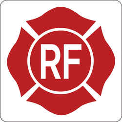 Hy-Ko English RF Symbol - Roof and Floor Truss 9 in. H x 9 in. W Aluminum Sign