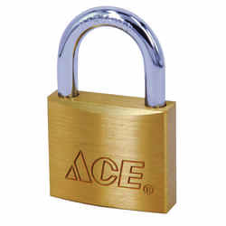Ace 1-5/16 in. H x 17/32 in. L x 1-1/2 in. W Brass Double Locking Padlock