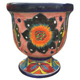 Avera Products Talavera 8.5 in. H x 5.5 in. W Multicolored Ceramic Talavera Planter