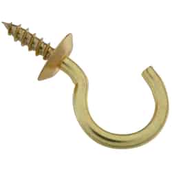 Stanley Small Solid Brass 2 pk Hook 1-1/4 in. L