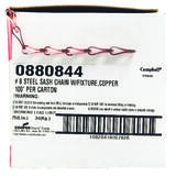 Campbell Chain No. 8 in. Twist Link Carbon Steel Sash Chain 3/64 in. Dia. x 100 ft. L Copper