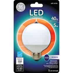 GE G25 E26 (Medium) LED Bulb Soft White 40 Watt Equivalence 1 pk