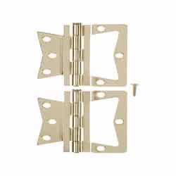 Ace 2.75 in. W X 3-1/2 in. L Bright Brass Brass Non-Mortise Hinge 2 pk