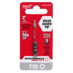 Milwaukee SHOCKWAVE Torx 2 in. L x T10 Impact Duty Screwdriver Bit 1/4 in. Quick-Change Hex S