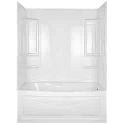 ASB Vantage 60 in. H x 60 in. W x 27.5 in. L White Five Piece Right Hand Bathtub Wall