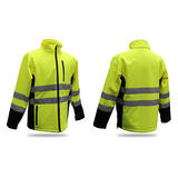 Boss Hi-Vis Yellow Rain Jacket Polyester