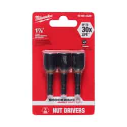Milwaukee SHOCKWAVE IMPACT DUTY 7/16 inch drive in. x 1.875 in. L Nut Driver Set 1/4 in. Hex Sha