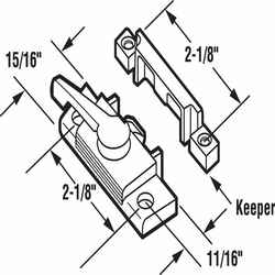 Prime-Line White Zinc Sash Lock 1 pk