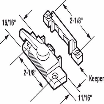Prime-Line White Zinc Sash Lock 1 pk