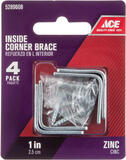 Ace 1 in. H x 2.75 in. W x 1 in. D Zinc Corner Brace Inside L