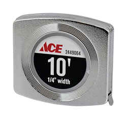 Ace 10 ft. L x 0.25 in. W Pocket Tape Measure Chrome 1 pk