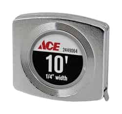 Ace 10 ft. L x 0.25 in. W Pocket Tape Measure Chrome 1 pk